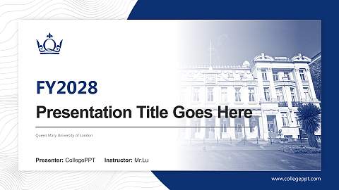 Queen Mary University of London Academic Presentation/Research Findings Report PPT Template