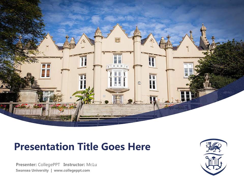 Swansea University Course/Courseware Creation PPT Template4:3 ratio PPT effect preview image5