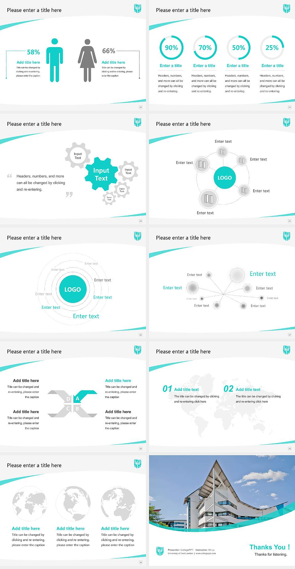 University of East London Course/Courseware Creation PPT Template4:3 ratio PPT effect preview image4