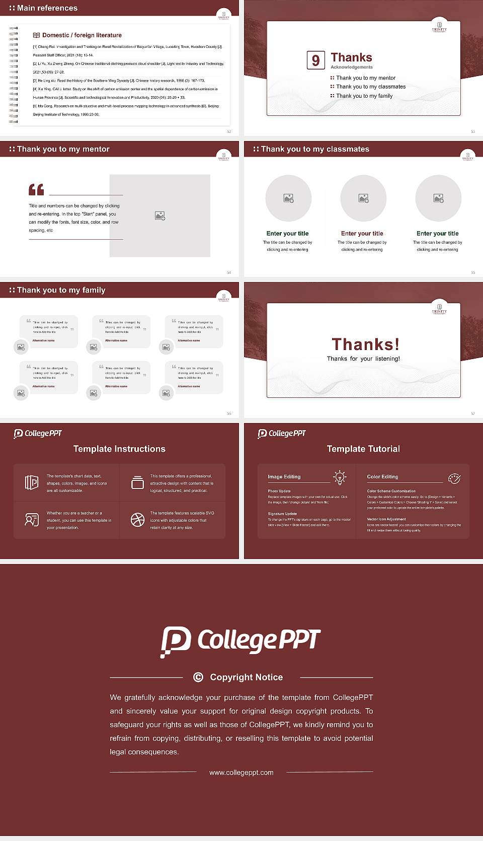 Trinity Universit Graduation Thesis Defense PPT Template16:9 ratio PPT effect preview image7
