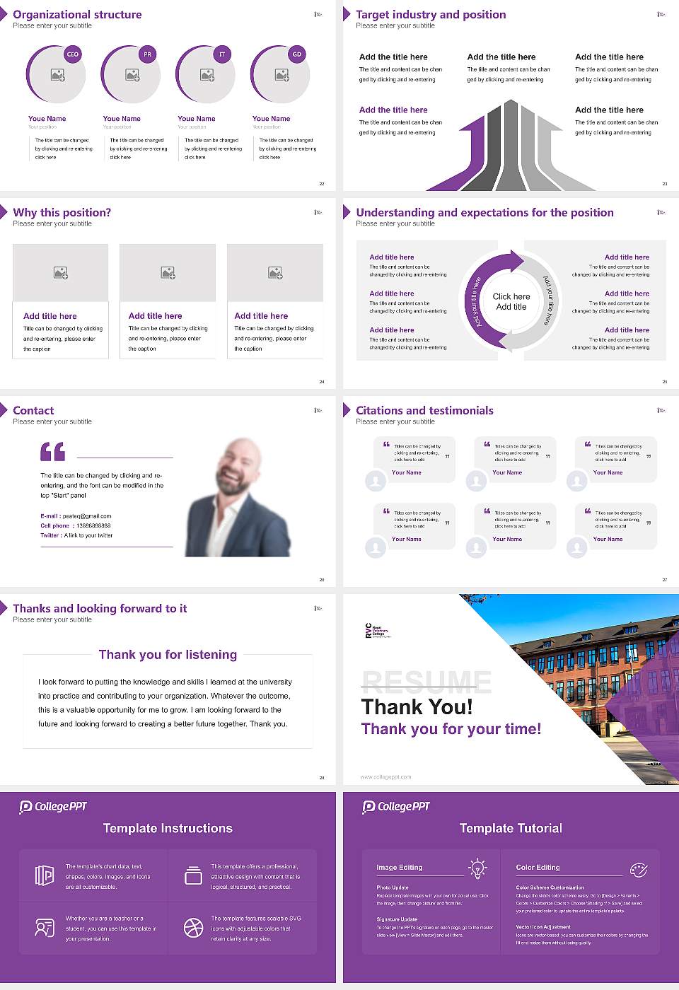 Royal Veterinary College Resume PPT Template16:9 ratio PPT effect preview image4