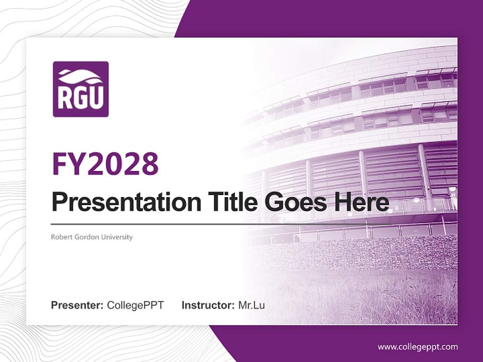 Robert Gordon University Academic Presentation/Research Findings Report PPT Template4:3 ratio PPT effect preview image5