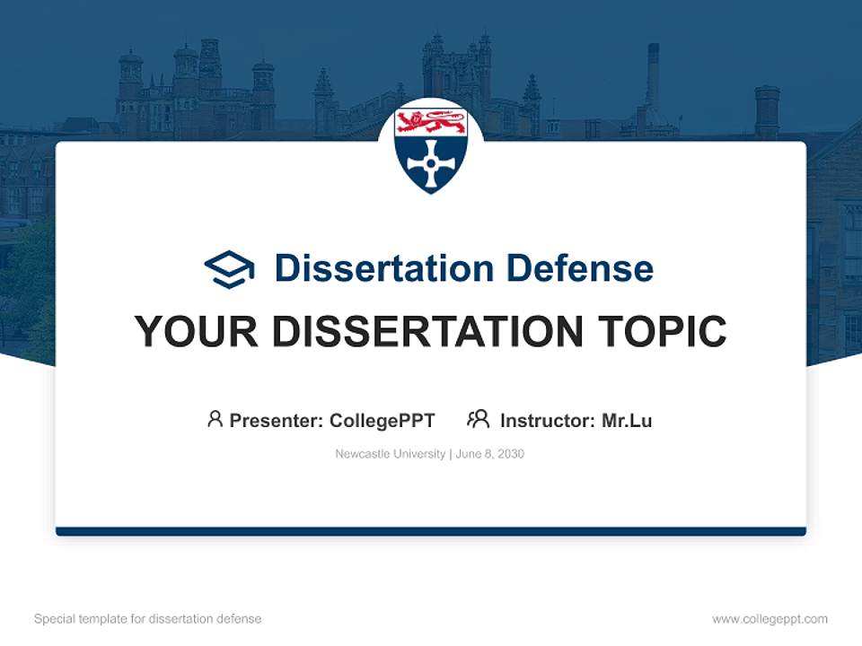 Newcastle University Graduation Thesis Defense PPT Template4:3 ratio PPT effect preview image7