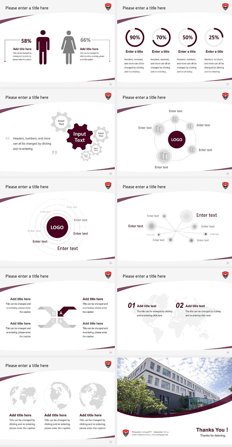 Leeds Trinity University Course/Courseware Creation PPT Template4:3 ratio PPT effect preview image4