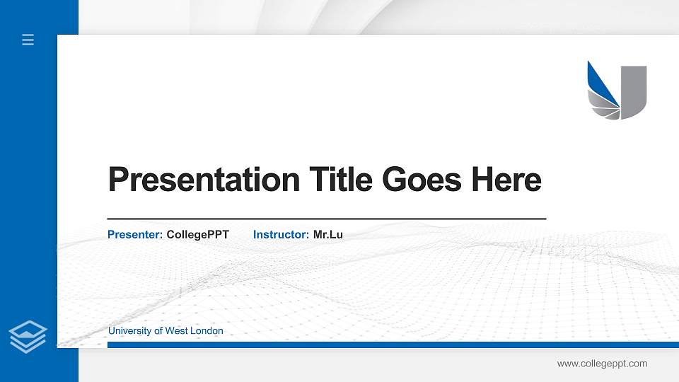 University of West London Thesis Proposal/Graduation Defense PPT Template16:9 ratio PPT effect preview image