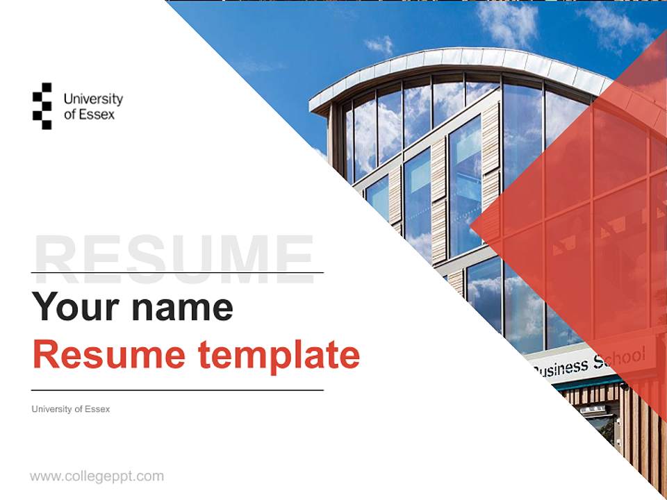 University of Essex Resume PPT Template4:3 ratio PPT effect preview image5