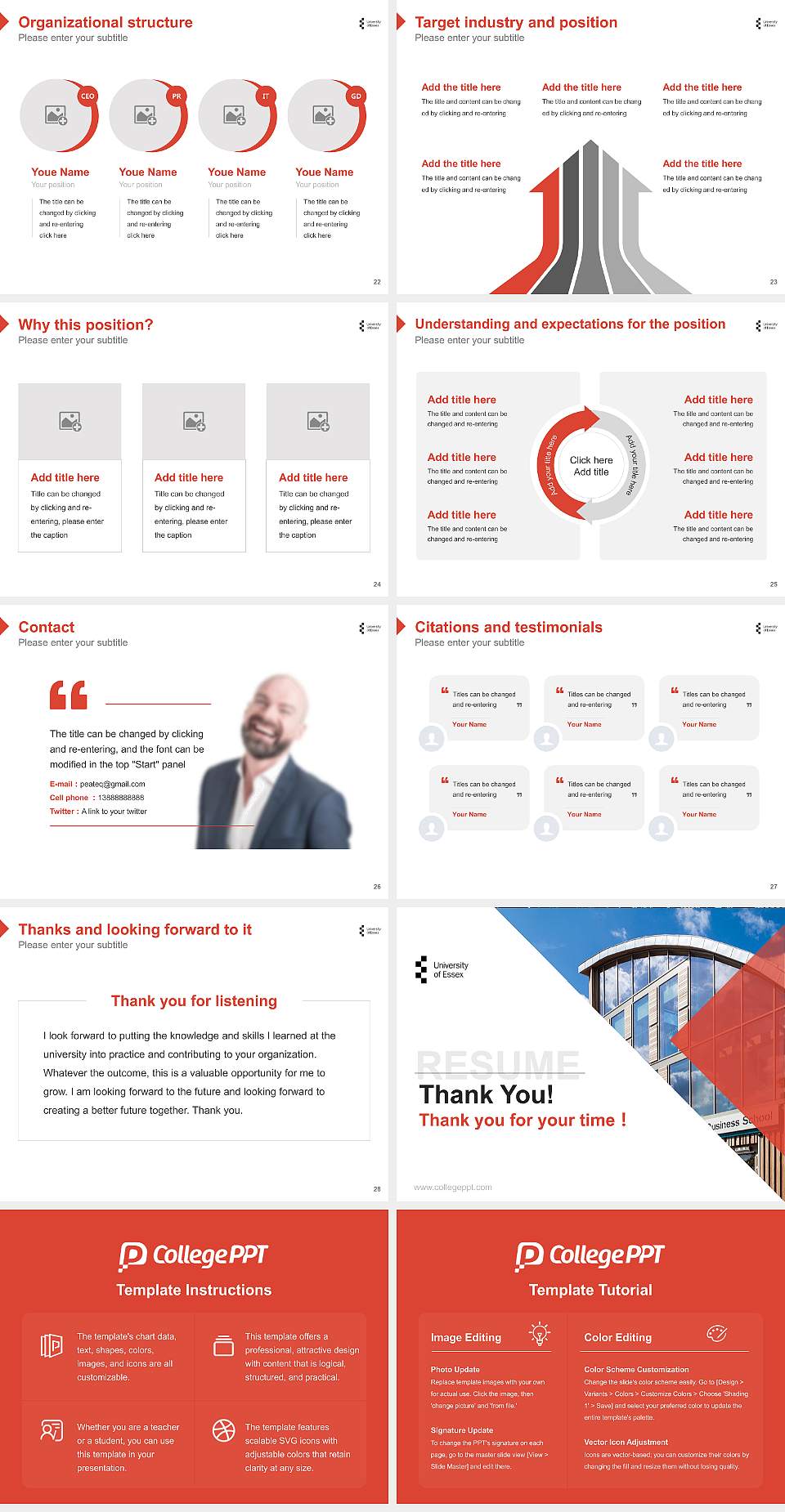 University of Essex Resume PPT Template4:3 ratio PPT effect preview image4
