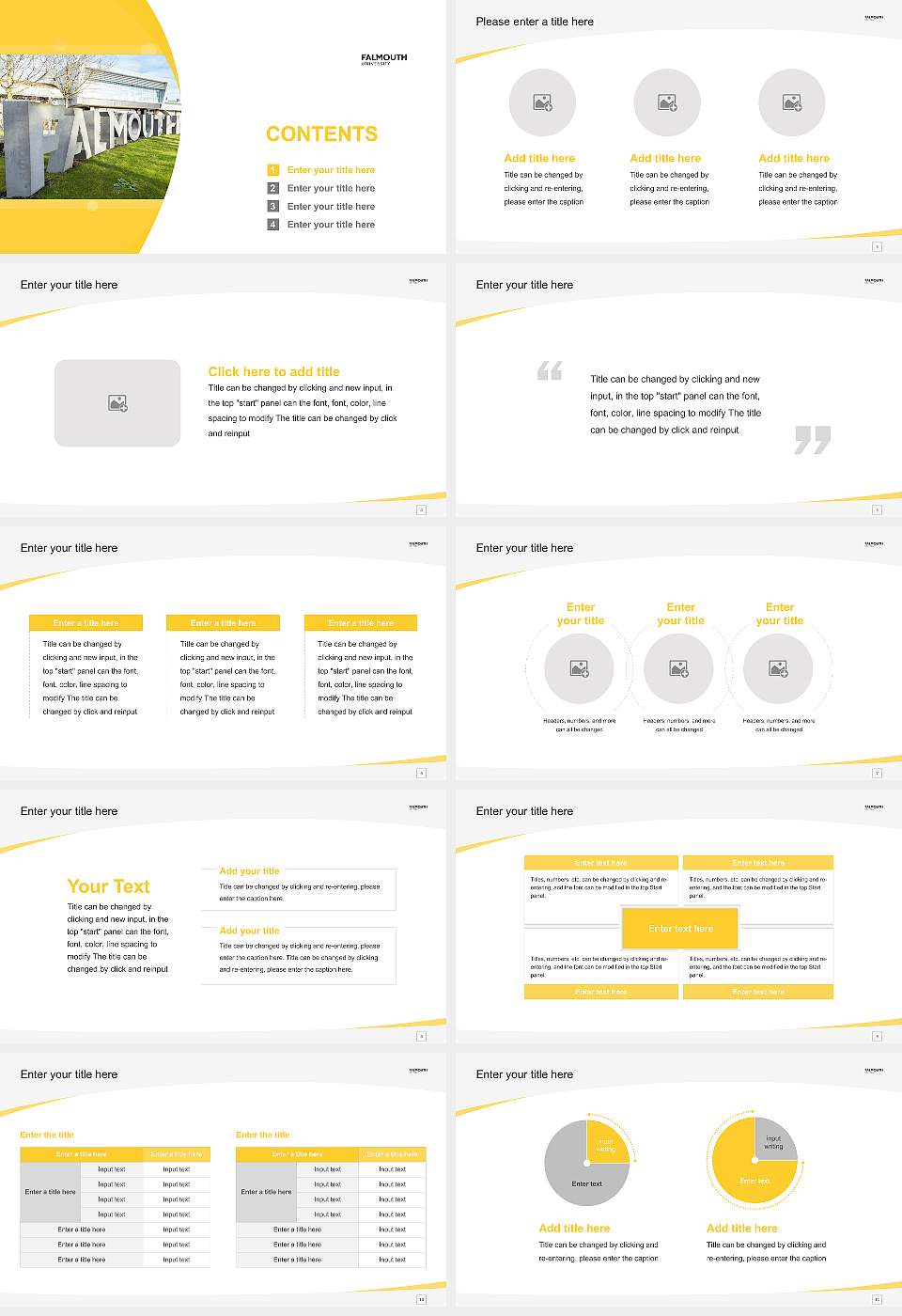 Falmouth University Course/Courseware Creation PPT Template16:9 ratio PPT effect preview image2
