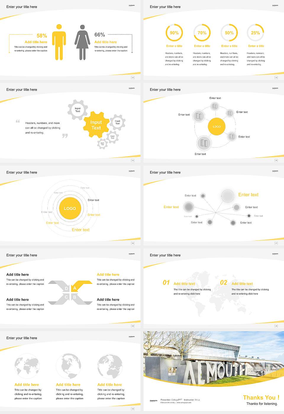 Falmouth University Course/Courseware Creation PPT Template16:9 ratio PPT effect preview image4