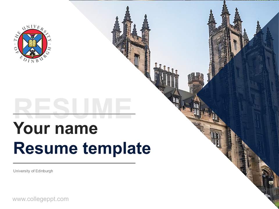 University of Edinburgh Resume PPT Template4:3 ratio PPT effect preview image5
