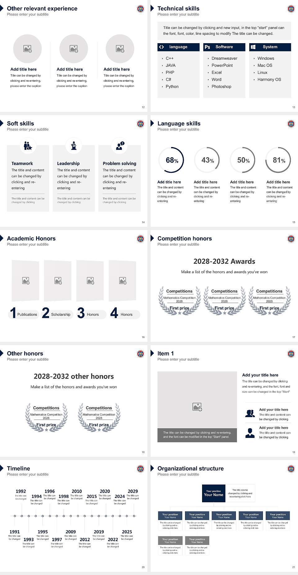 University of Edinburgh Resume PPT Template4:3 ratio PPT effect preview image3