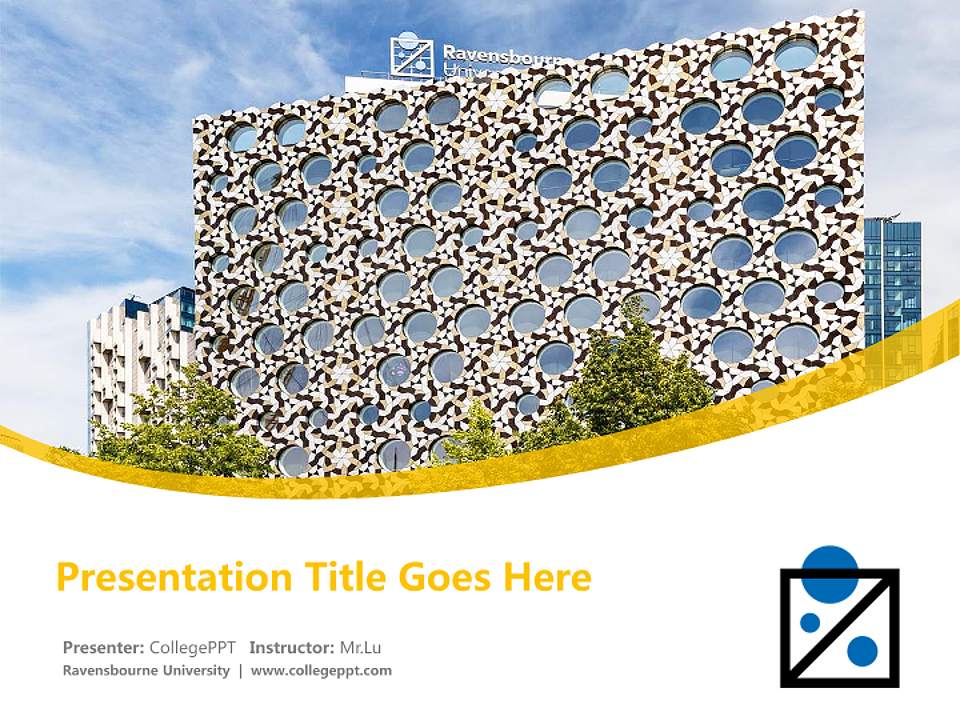 Ravensbourne University Course/Courseware Creation PPT Template4:3 ratio PPT effect preview image5