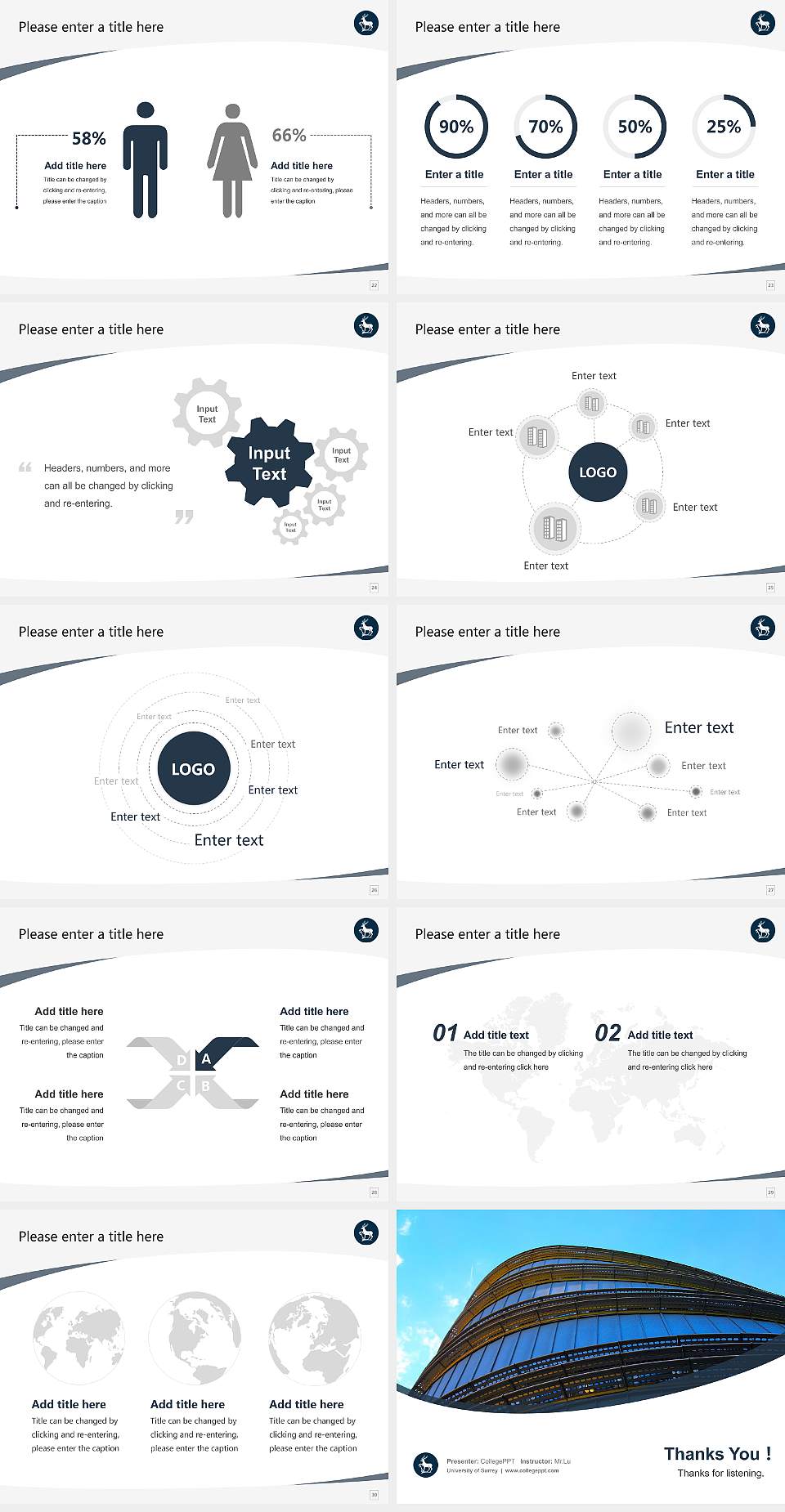 University of Surrey Course/Courseware Creation PPT Template4:3 ratio PPT effect preview image4