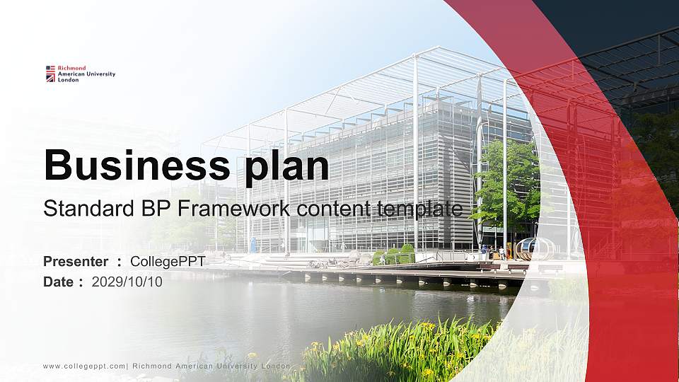 Richmond American University London Competition/Entrepreneurship Contest PPT Template16:9 ratio PPT effect preview image1