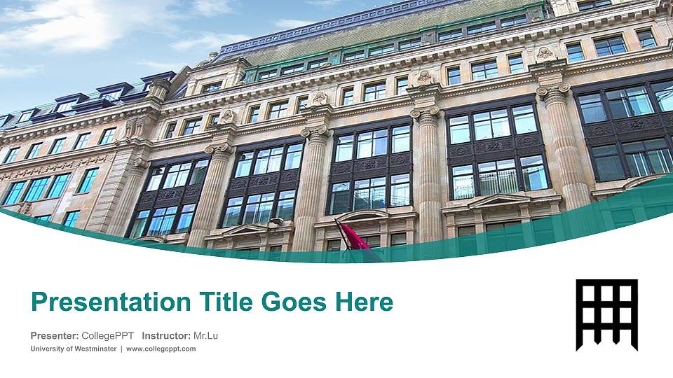 University of Westminster Course/Courseware Creation PPT Template16:9 ratio PPT effect preview image