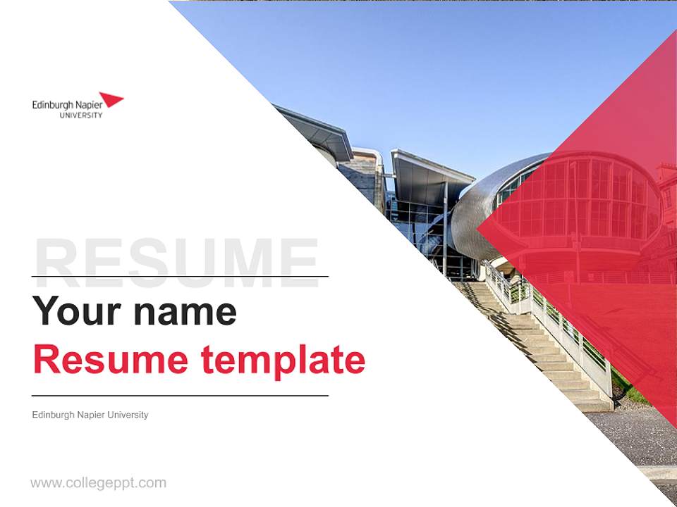 Edinburgh Napier University Resume PPT Template4:3 ratio PPT effect preview image5