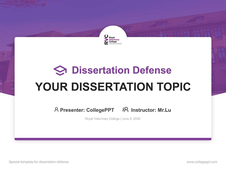 Royal Veterinary College Graduation Thesis Defense PPT Template4:3 ratio PPT effect preview image7