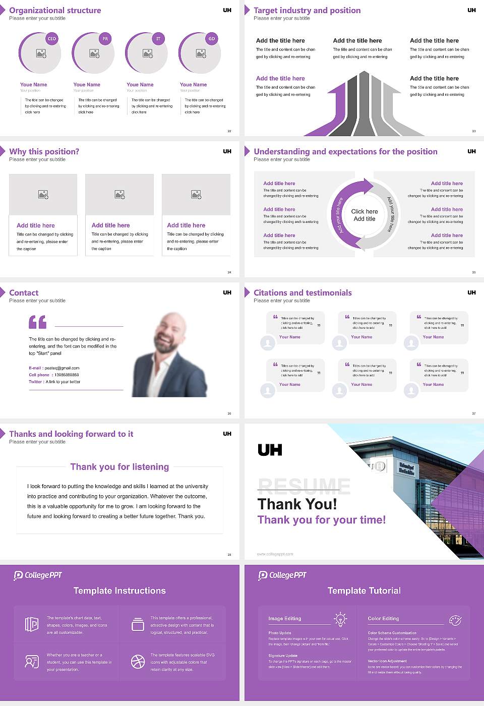 University of Hertfordshire Resume PPT Template16:9 ratio PPT effect preview image4