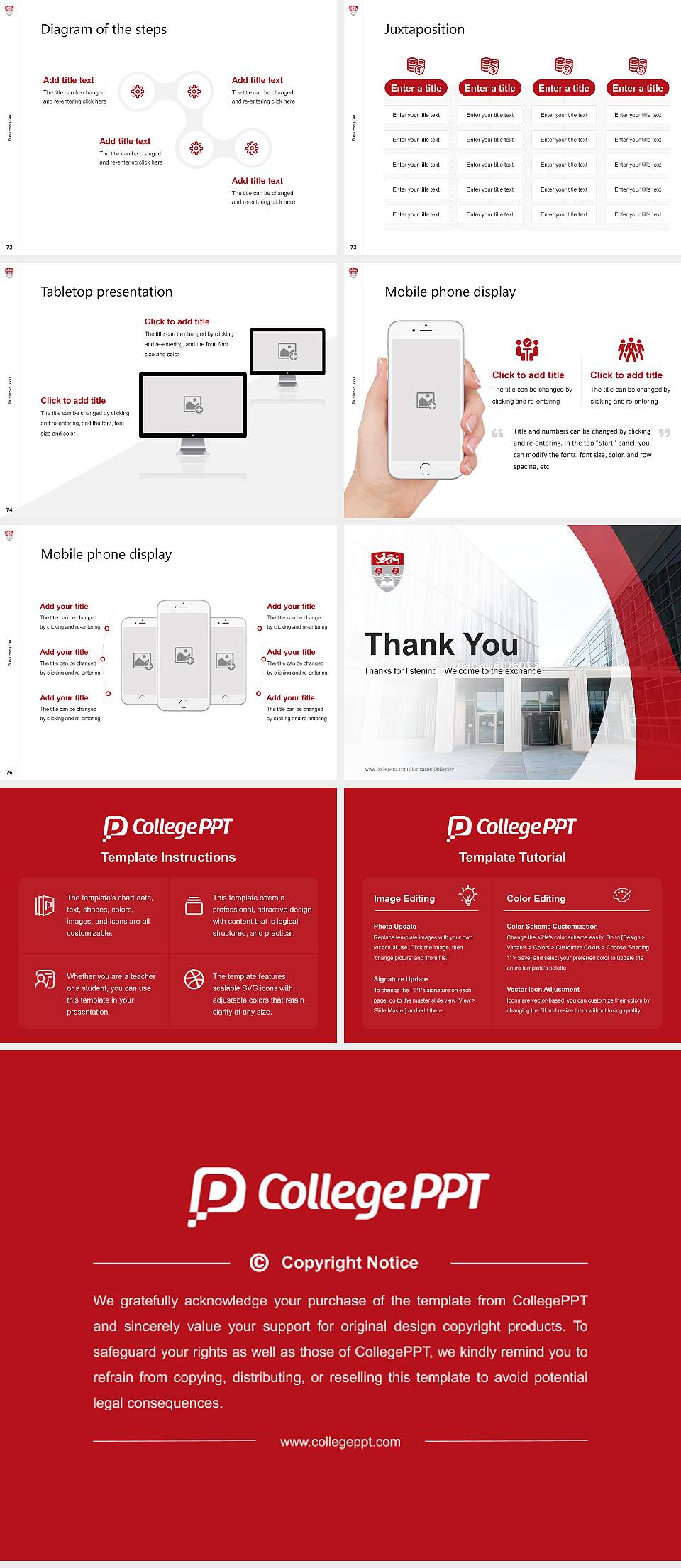 Lancaster University Competition/Entrepreneurship Contest PPT Template4:3 ratio PPT effect preview image9