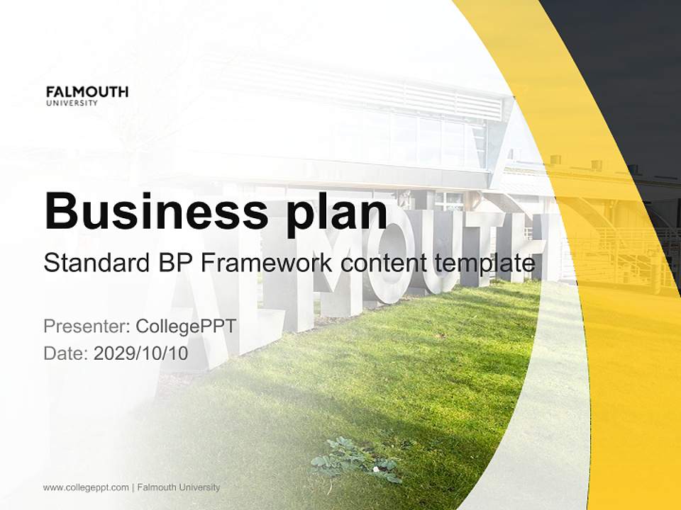 Falmouth University Competition/Entrepreneurship Contest PPT Template4:3 ratio PPT effect preview image9