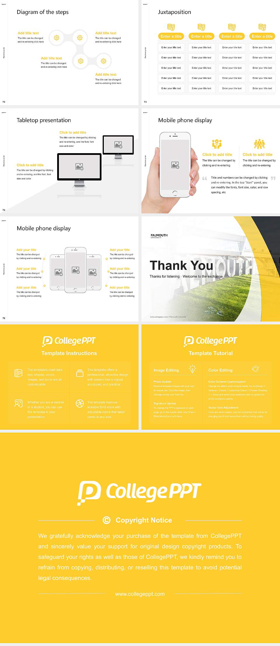 Falmouth University Competition/Entrepreneurship Contest PPT Template4:3 ratio PPT effect preview image9