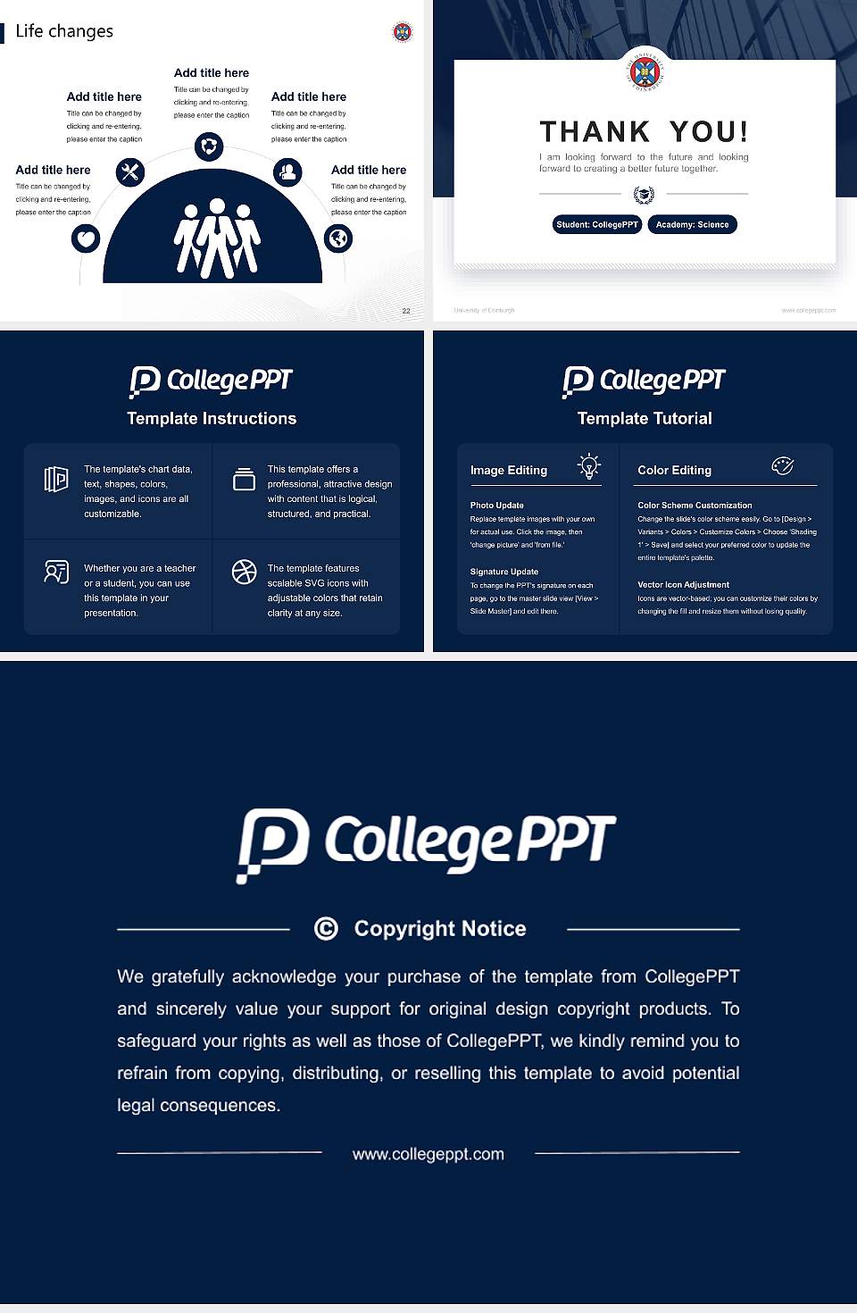 University of Edinburgh National Scholarship Defense PPT Template4:3 ratio PPT effect preview image4