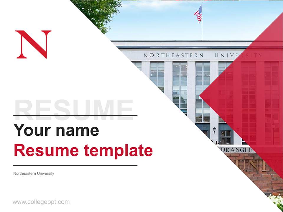 Northeastern University Resume PPT Template4:3 ratio PPT effect preview image5