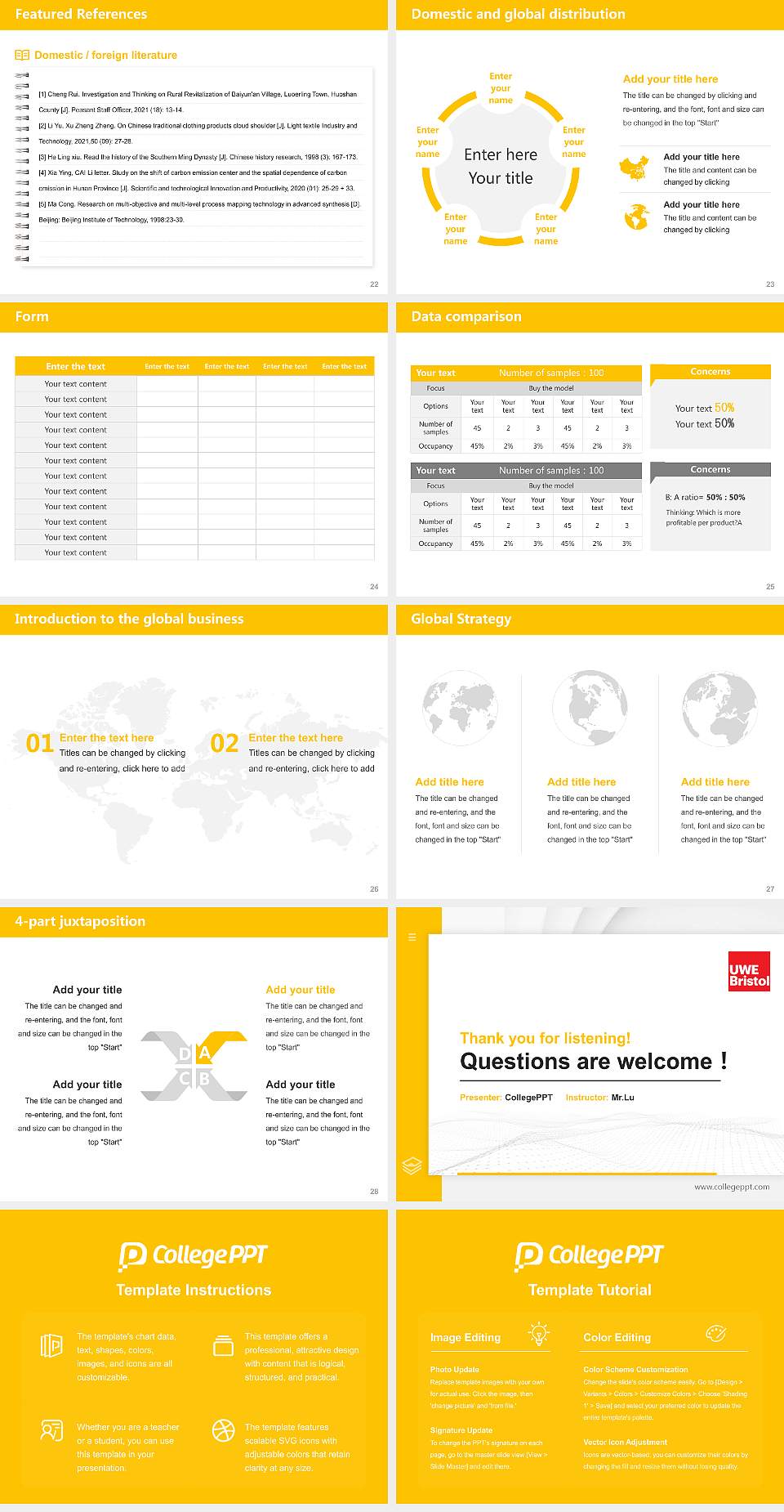 University of the West of England Thesis Proposal/Graduation Defense PPT Template4:3 ratio PPT effect preview image4