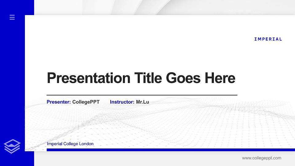 Imperial College London Thesis Proposal/Graduation Defense PPT Template16:9 ratio PPT effect preview image