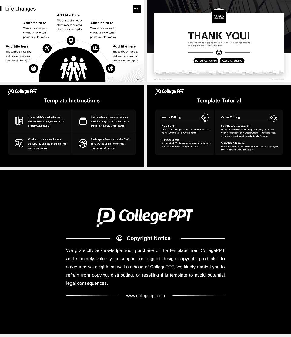 SOAS University of London National Scholarship Defense PPT Template16:9 ratio PPT effect preview image4