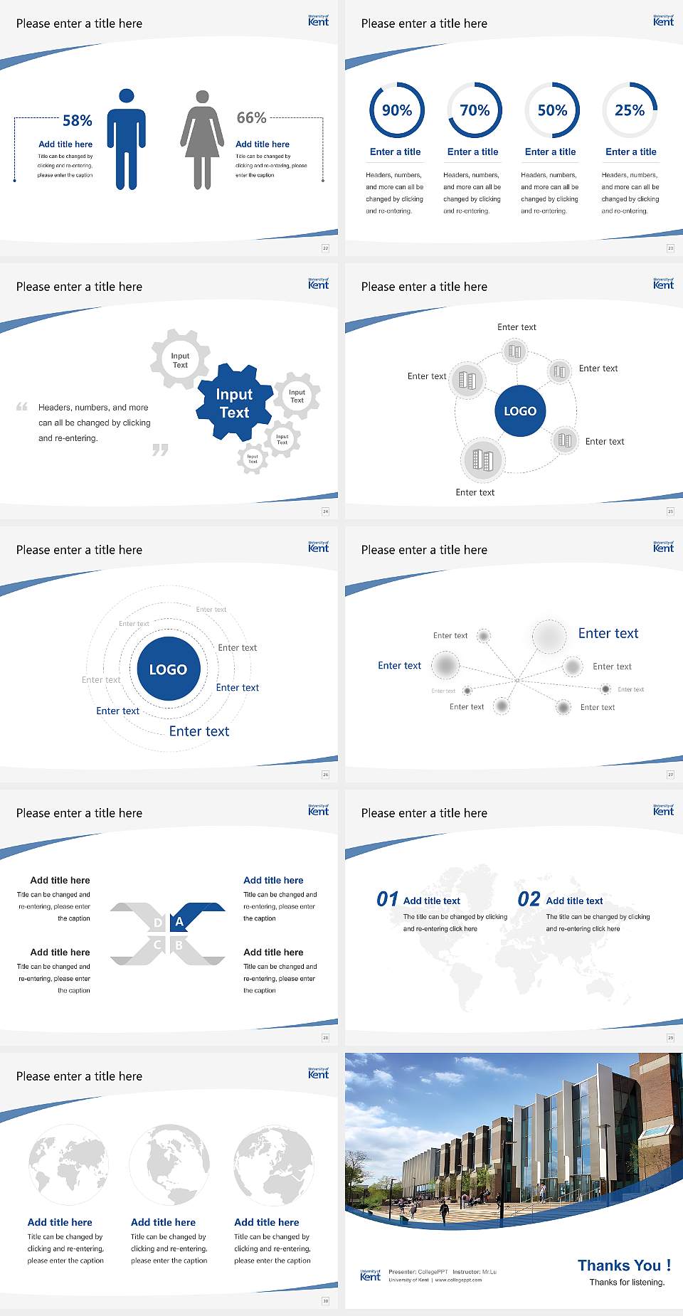 University of Kent Course/Courseware Creation PPT Template4:3 ratio PPT effect preview image4