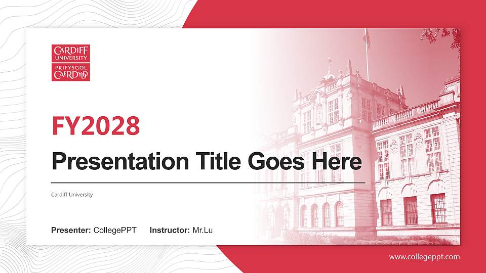 Cardiff University Academic Presentation/Research Findings Report PPT Template16:9 ratio PPT effect preview image