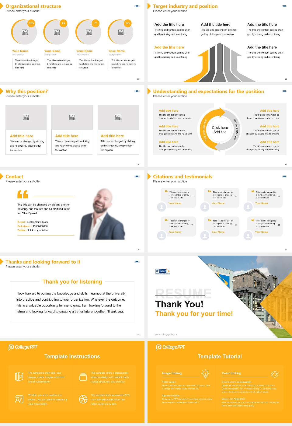 University of Bolton Resume PPT Template16:9 ratio PPT effect preview image4