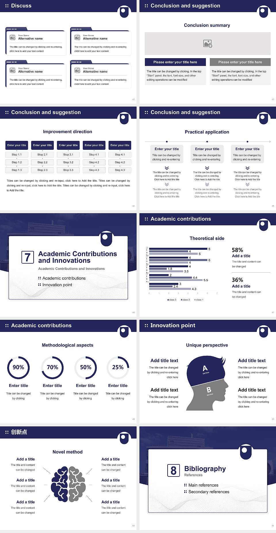 The Open University Graduation Thesis Defense PPT Template4:3 ratio PPT effect preview image6