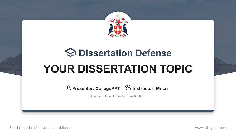 Liverpool Hope University Graduation Thesis Defense PPT Template16:9 ratio PPT effect preview image