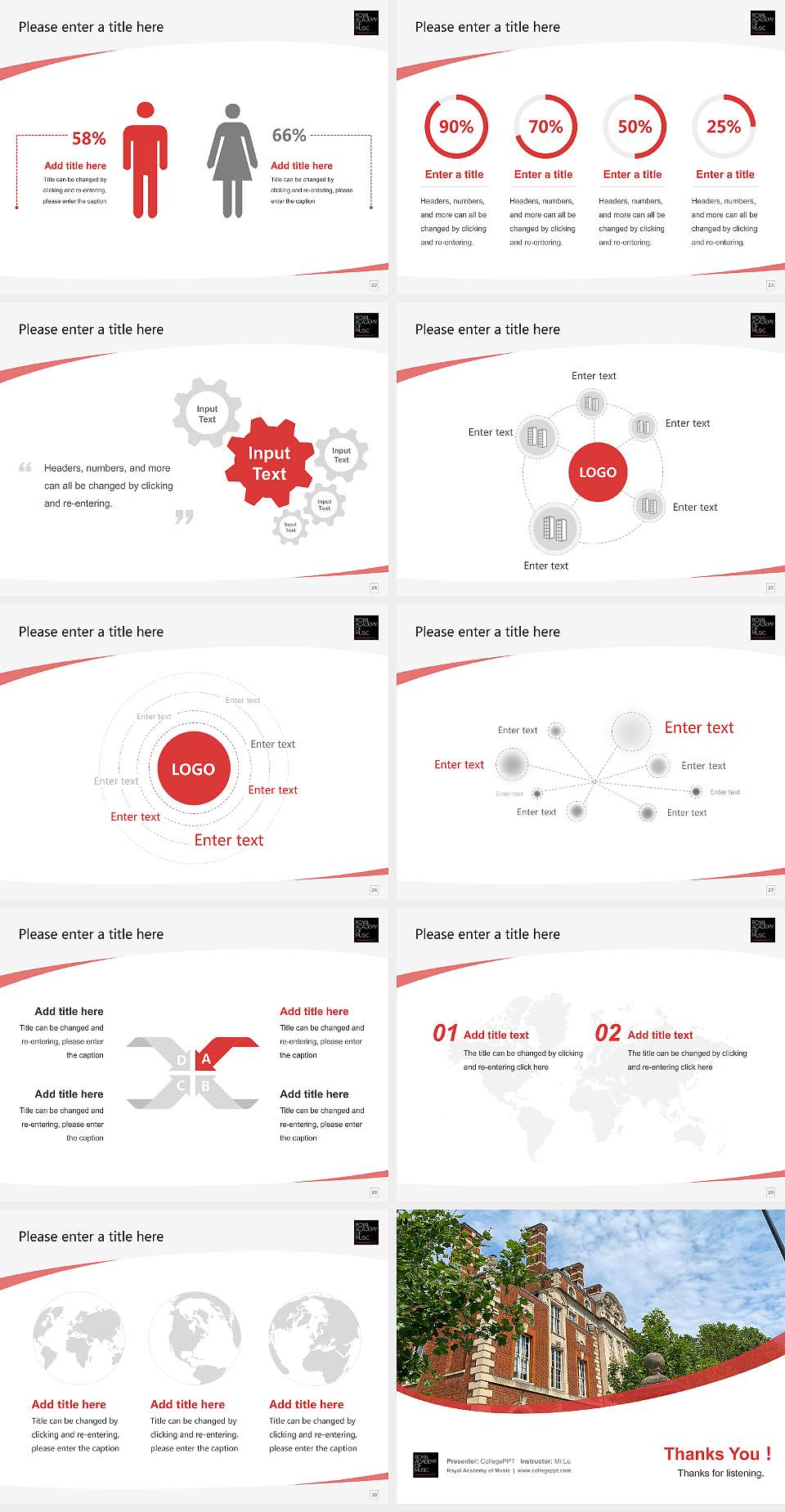 Royal Academy of Music Course/Courseware Creation PPT Template4:3 ratio PPT effect preview image4