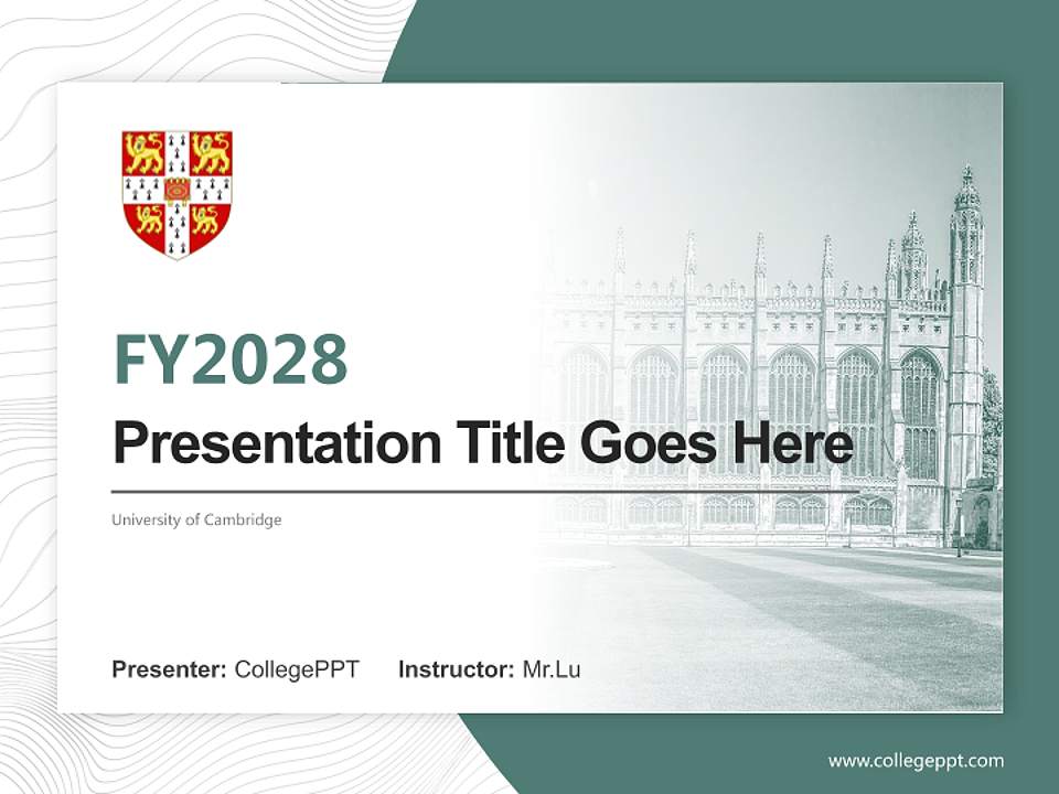 University of Cambridge Academic Presentation/Research Findings Report PPT Template4:3 ratio PPT effect preview image5