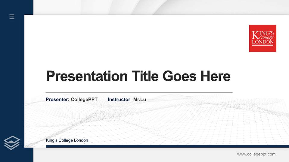 King’s College London Thesis Proposal/Graduation Defense PPT Template16:9 ratio PPT effect preview image