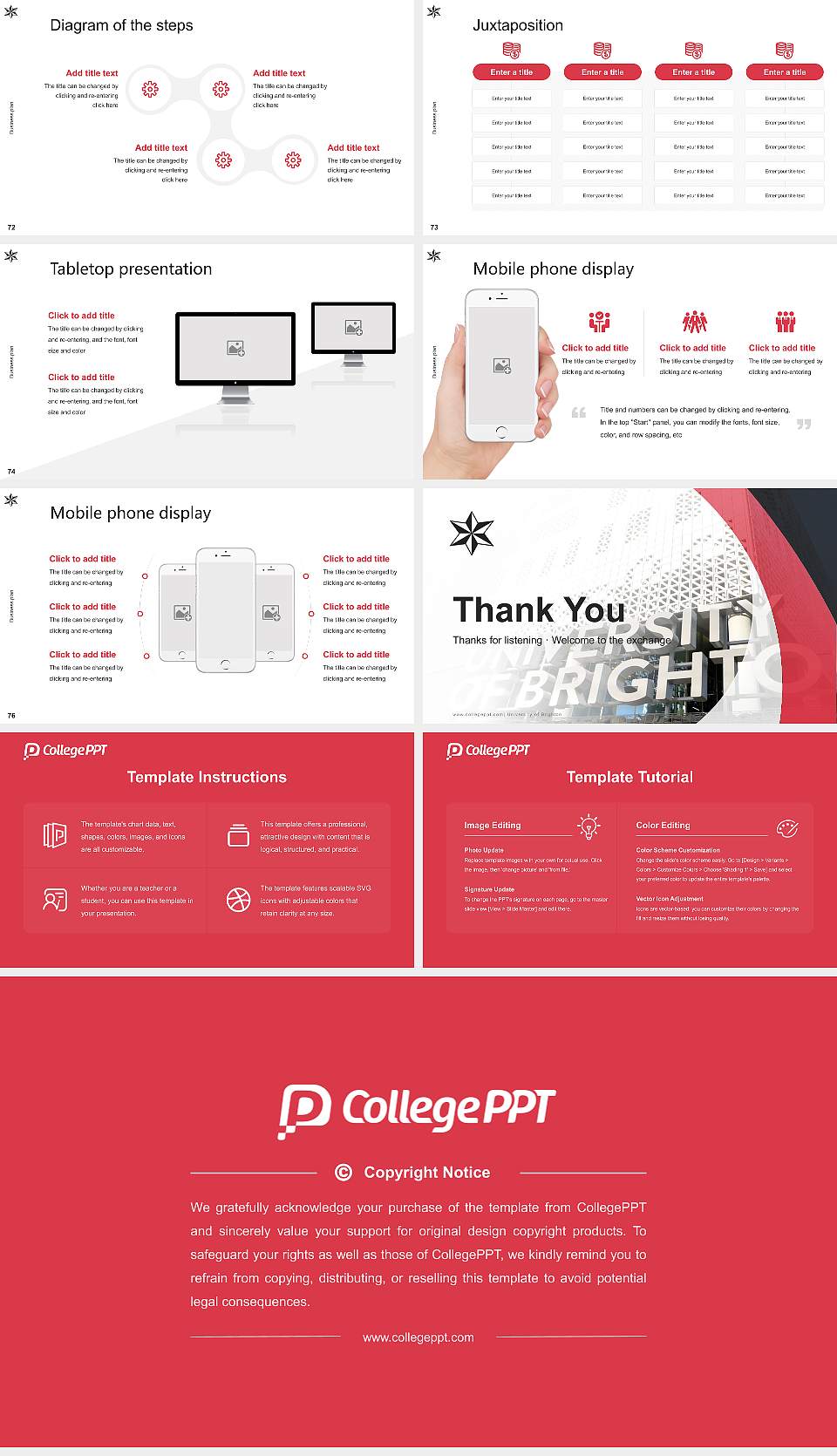 University of Brighton Competition/Entrepreneurship Contest PPT Template16:9 ratio PPT effect preview image9