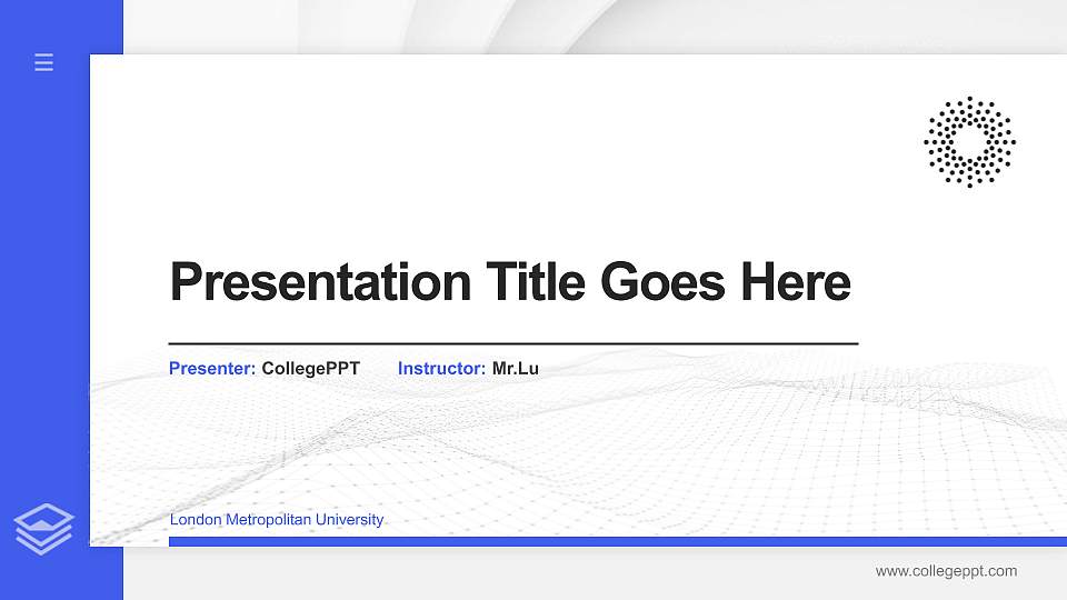 London Metropolitan University Thesis Proposal/Graduation Defense PPT Template16:9 ratio PPT effect preview image