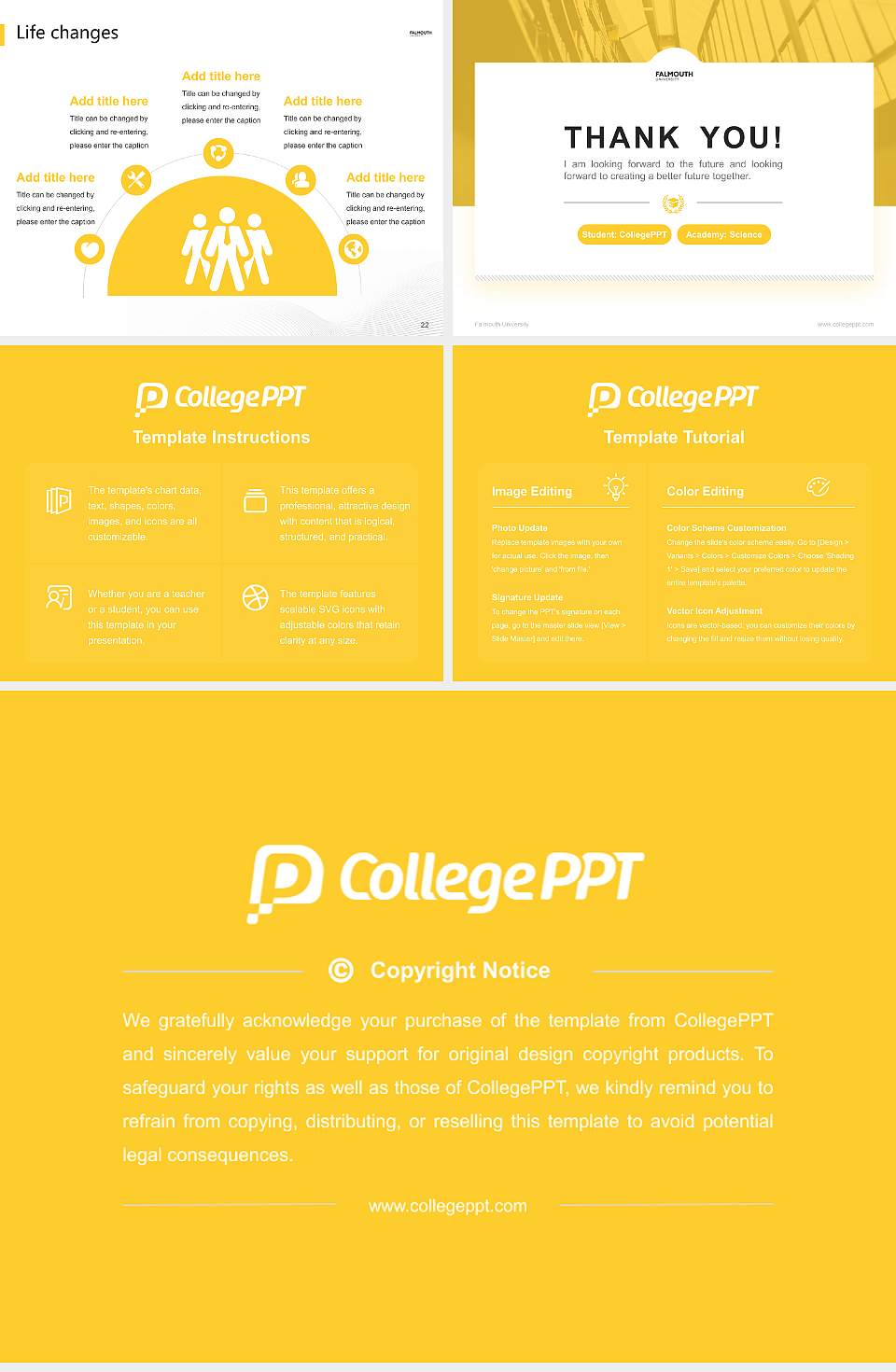 Falmouth University National Scholarship Defense PPT Template4:3 ratio PPT effect preview image4