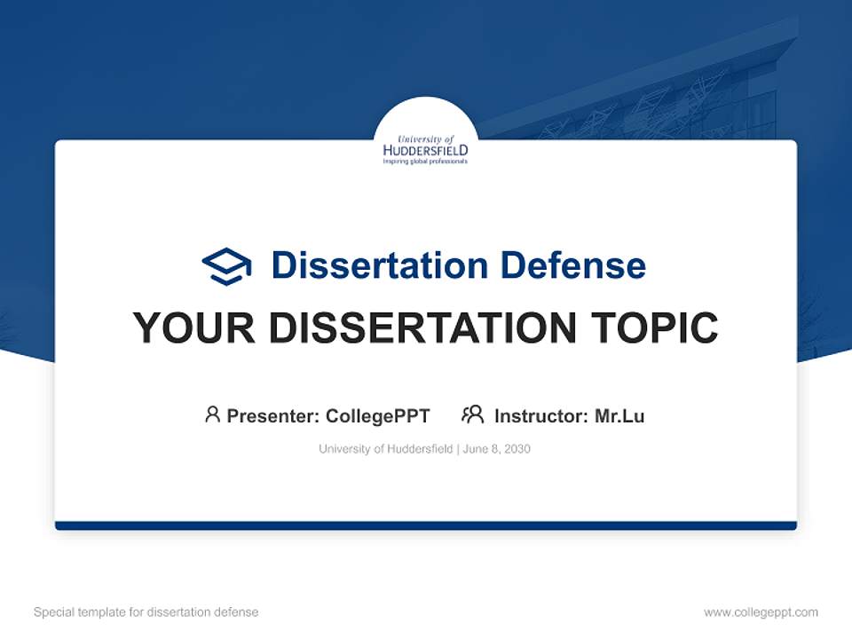 University of Huddersfield Graduation Thesis Defense PPT Template4:3 ratio PPT effect preview image7