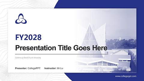 Canterbury Christ Church University Academic Presentation/Research Findings Report PPT Template
