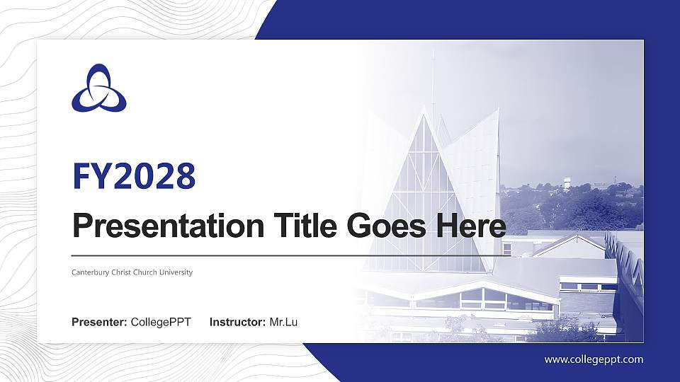 Canterbury Christ Church University Academic Presentation/Research Findings Report PPT Template16:9 ratio PPT effect preview image