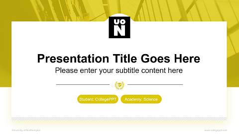 University of Northampton National Scholarship Defense PPT Template