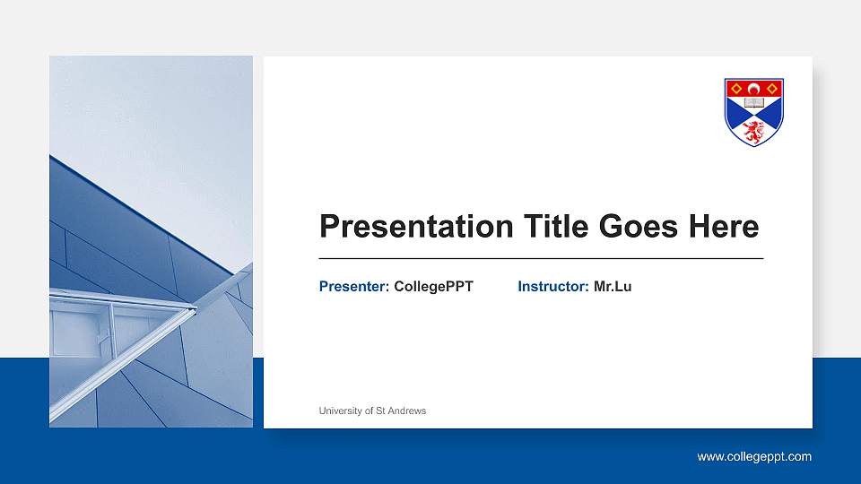 University of St Andrews General Purpose PPT Template16:9 ratio PPT effect preview image