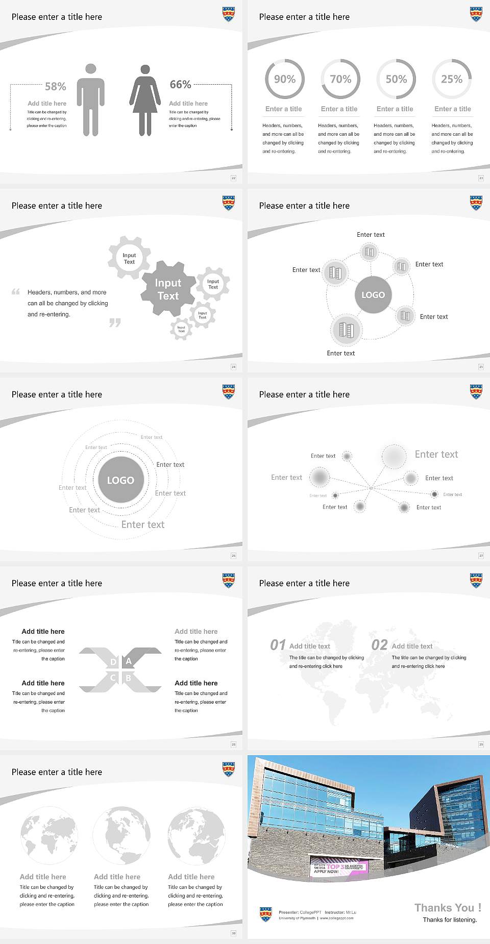 University of Plymouth Course/Courseware Creation PPT Template4:3 ratio PPT effect preview image4
