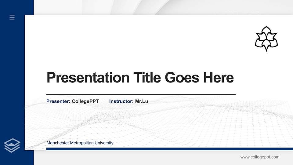 Manchester Metropolitan University Thesis Proposal/Graduation Defense PPT Template16:9 ratio PPT effect preview image