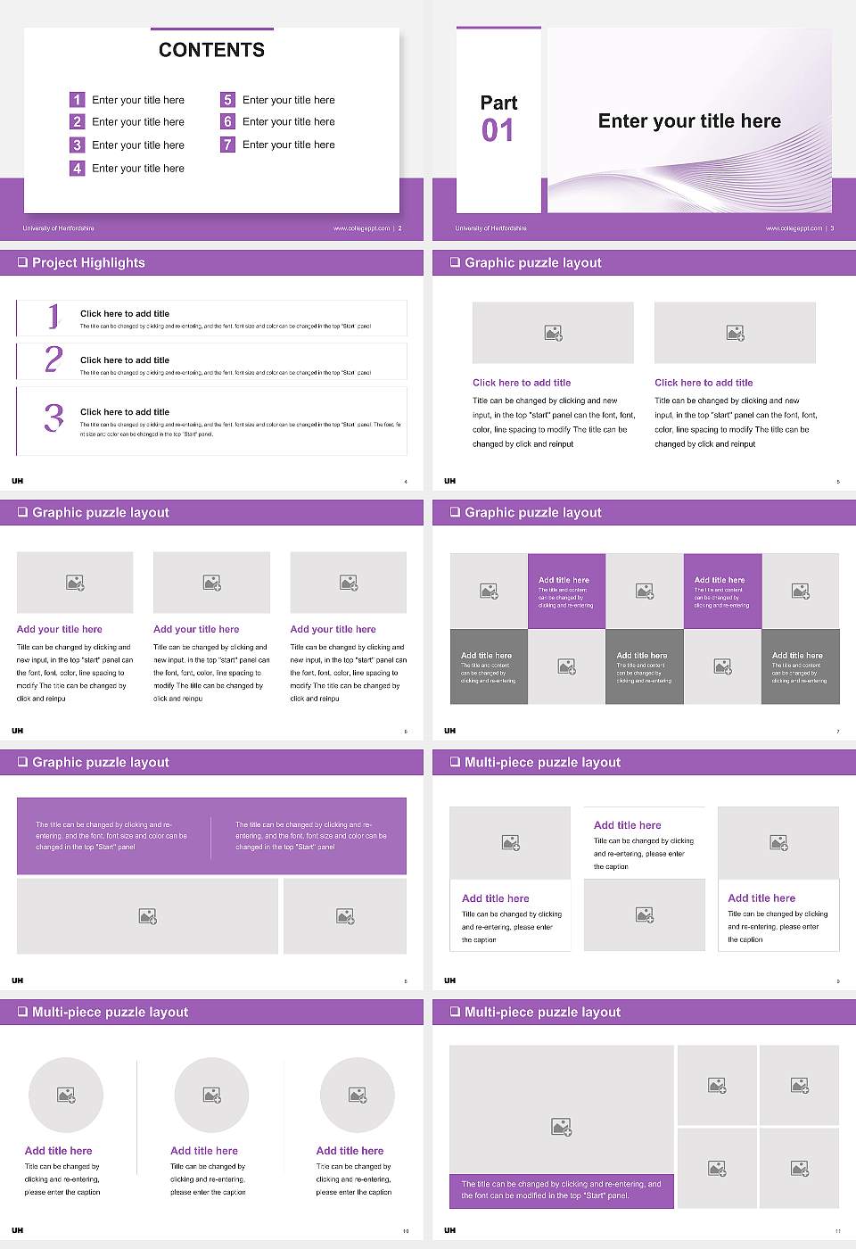 University of Hertfordshire General Purpose PPT Template16:9 ratio PPT effect preview image2