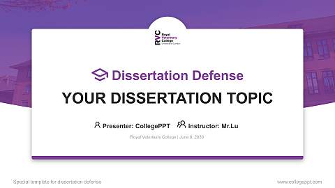 Royal Veterinary College Graduation Thesis Defense PPT Template